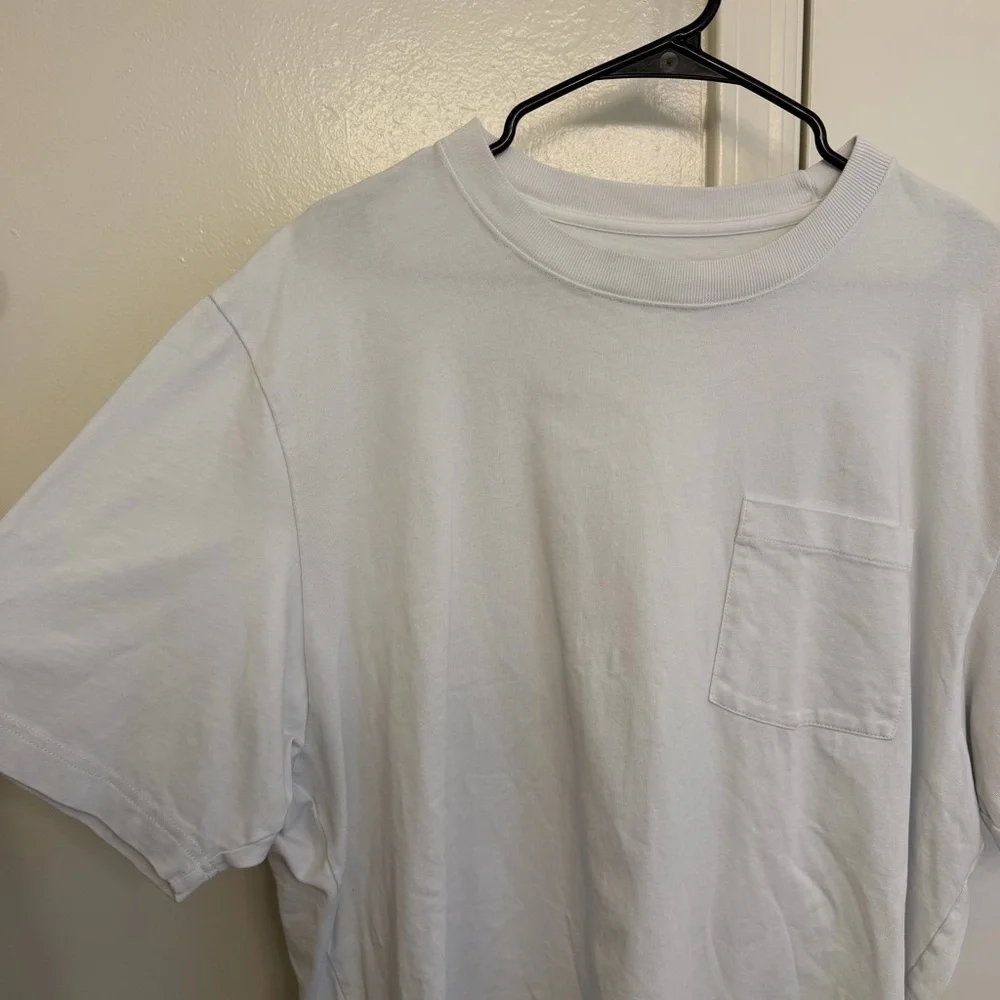 Abercrombie & Fitch Premium Polished Tee Men’s XL White Pocket Cotton